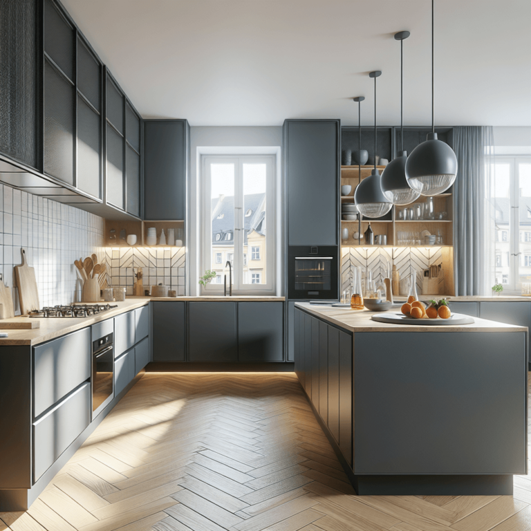 anthrazitfarbene Barrierefreie Küche-Augsburg-1