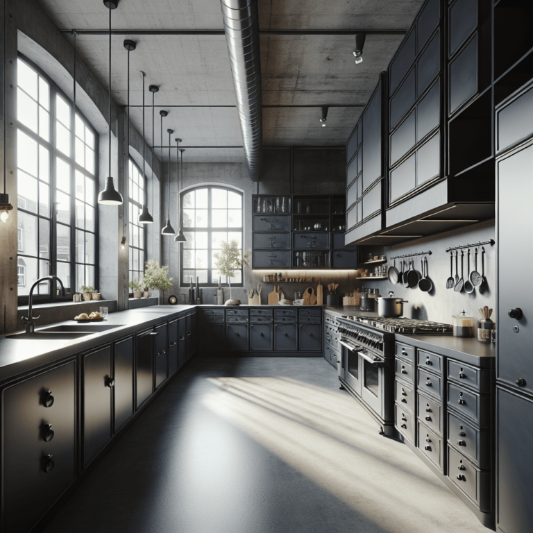 anthrazitfarbene Industrial Style Küche-Augsburg-1