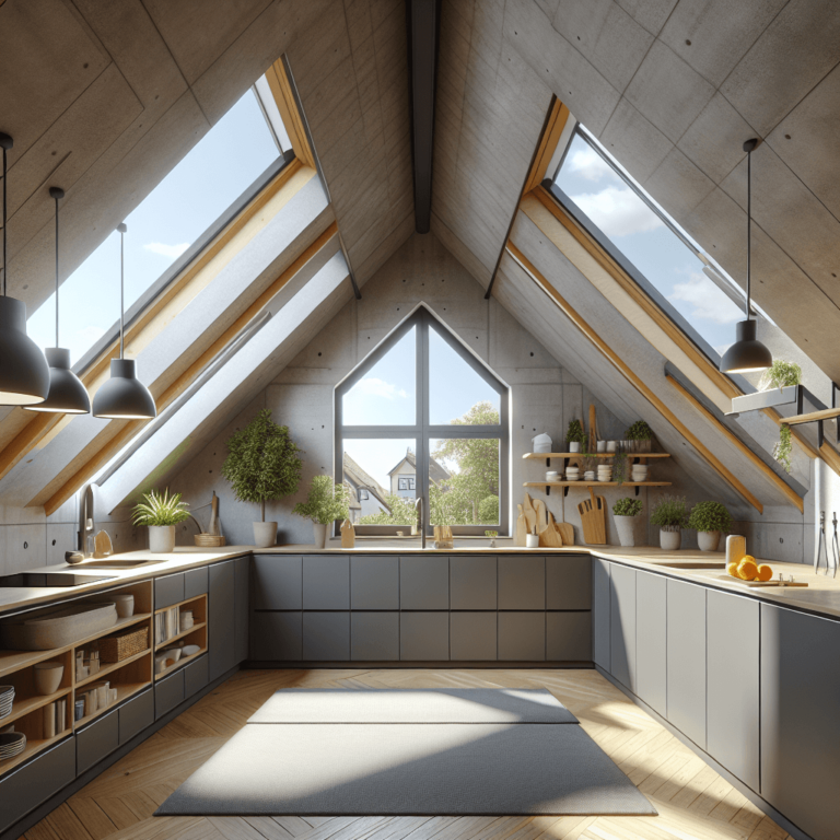 anthrazitfarbene Küche für Dachschräge-Augsburg-1