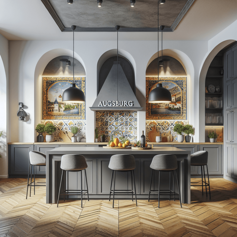 anthrazitfarbene Mediterrane Küche-Augsburg