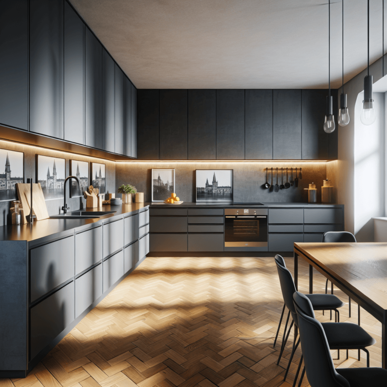 anthrazitfarbene Minimalismus Küche-Augsburg