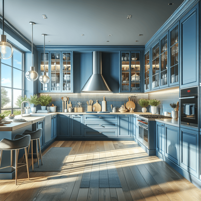 blaue Amerikanische Küche-Augsburg-1