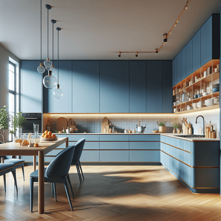 blaue Freistehende Küche-Augsburg-1