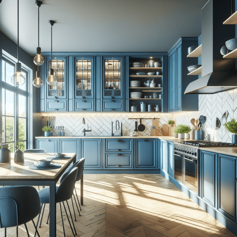 blaue Industrial Style Küche-Augsburg-1