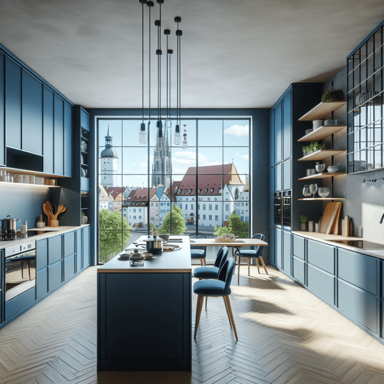 blaue Komplett Küche-Augsburg-1