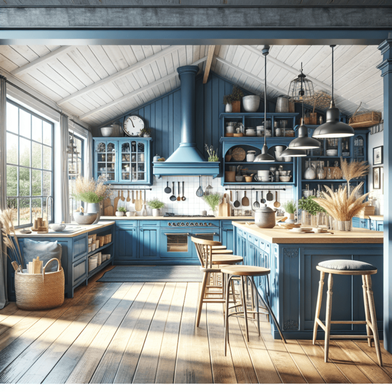 blaue Küche im Bauernhausstil-Augsburg-1