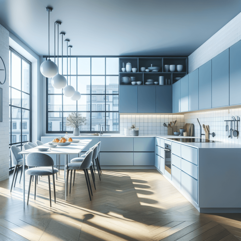 blaue Minimalismus Küche-Augsburg