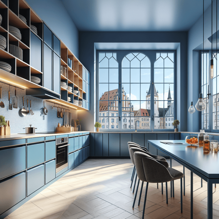 blaue Modulare Küche-Augsburg