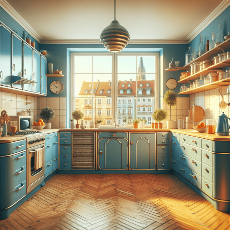 blaue Retro Küche-Augsburg