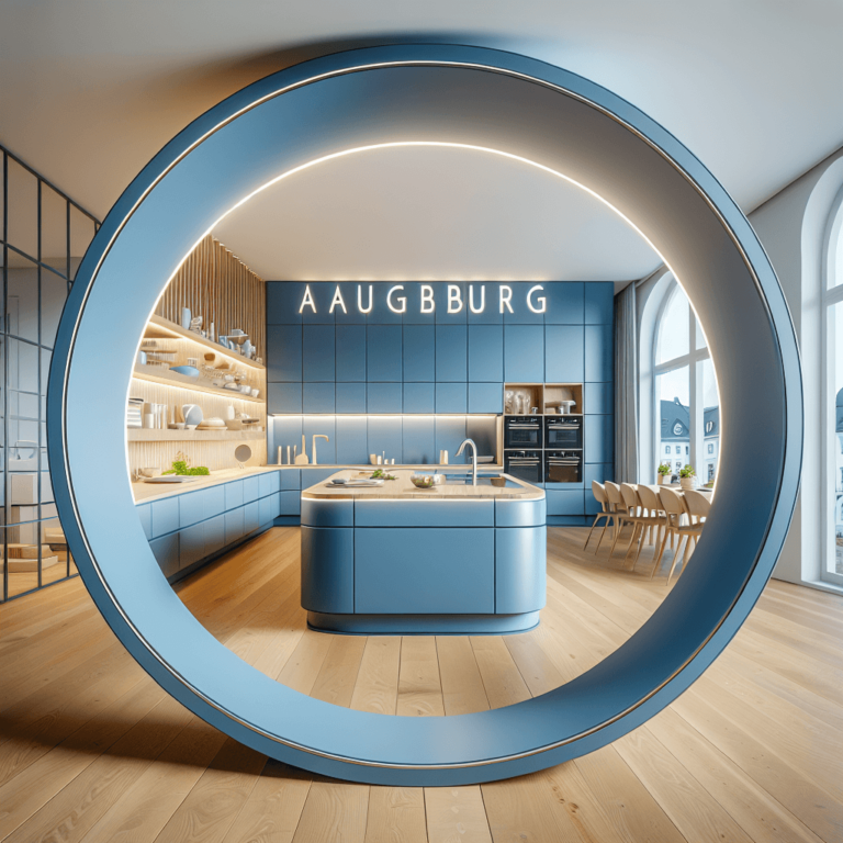 blaue Rondell Küche-Augsburg