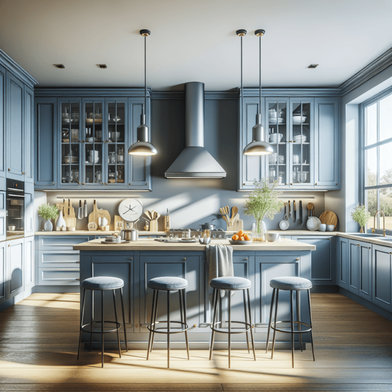 blaugraue Amerikanische Küche-Augsburg-1