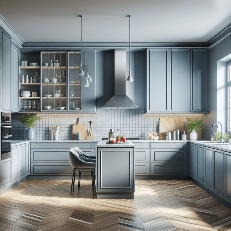 blaugraue Anrichte Küche-Augsburg-1