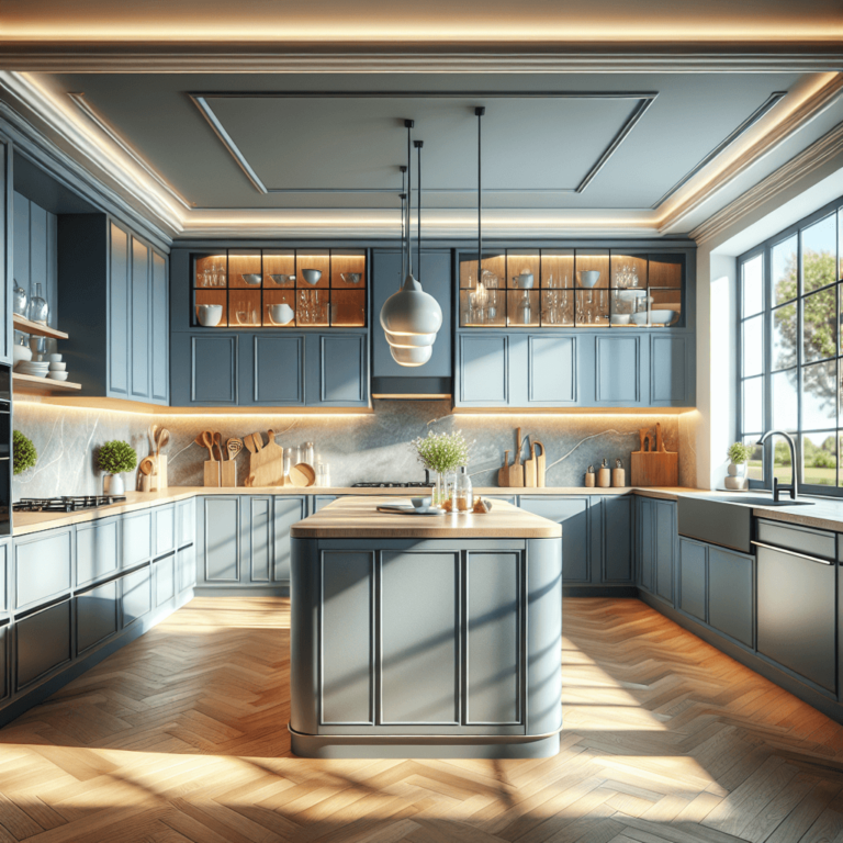 blaugraue Barrierefreie Küche-Augsburg-1