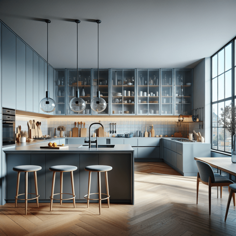 blaugraue Design Küche-Augsburg-1