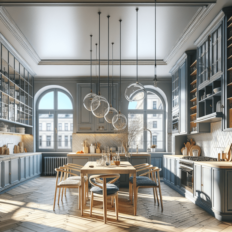 blaugraue Küche im Shabby Chic Stil-Augsburg-1