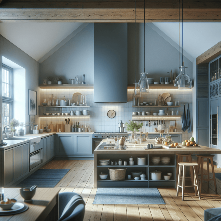 blaugraue Landhausküche-Augsburg