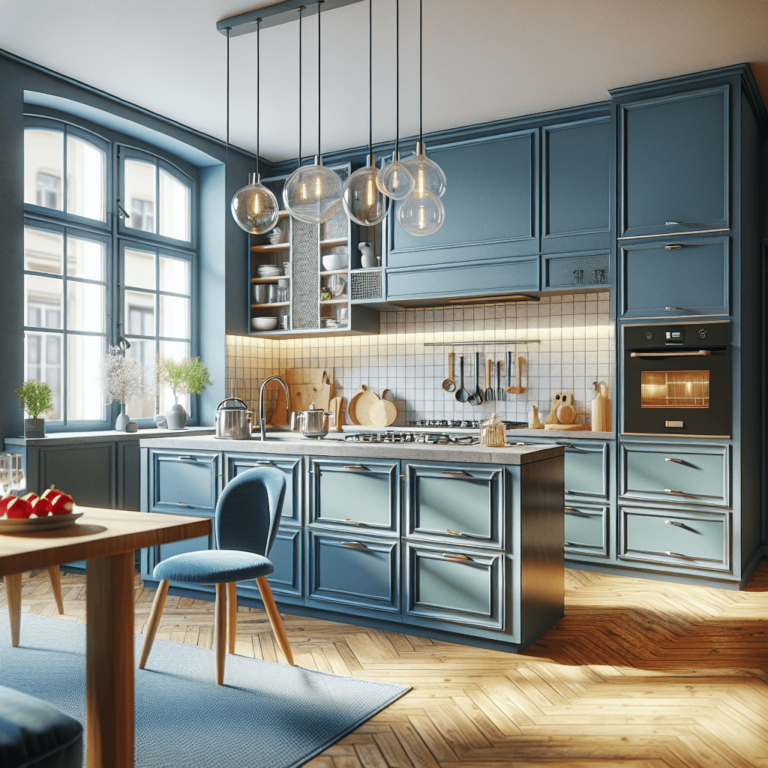 blaugraue Retro Küche-Augsburg