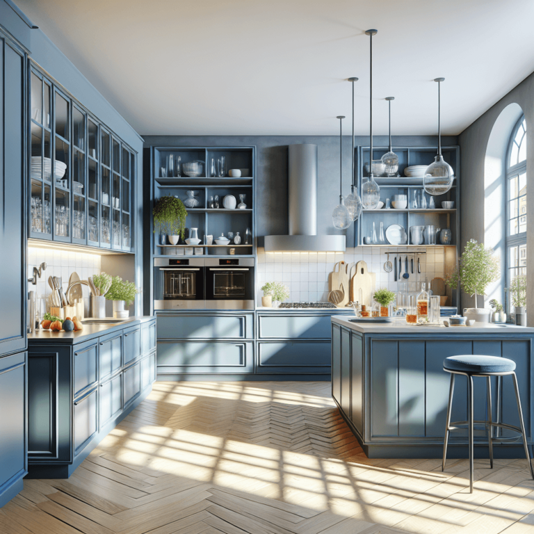 blaugraue Singleküche-Augsburg