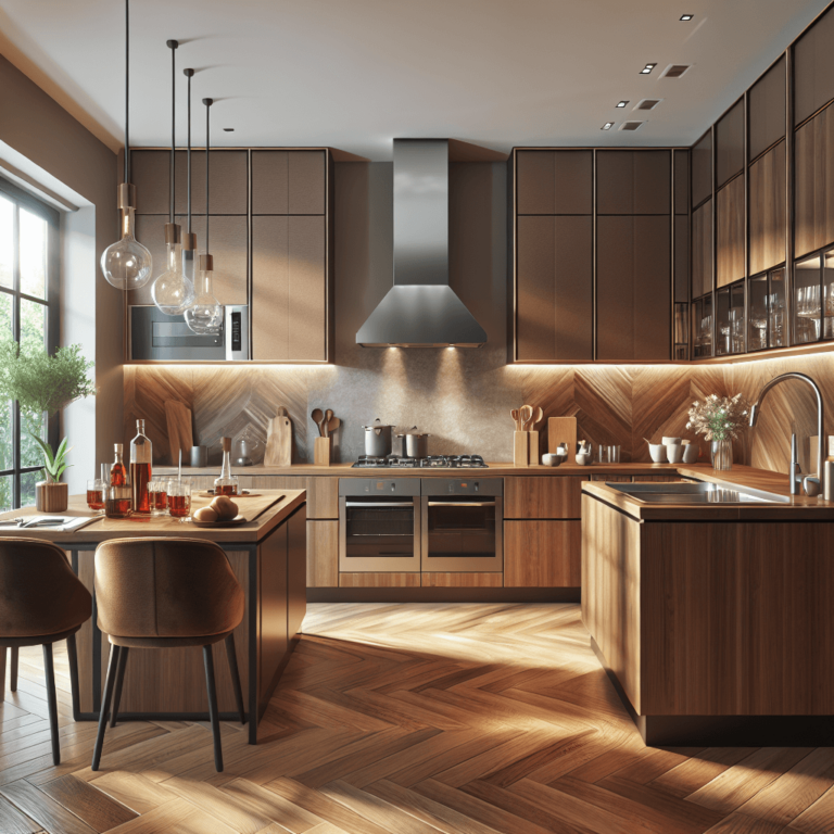 braune Anrichte Küche-Augsburg-1