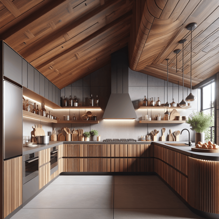 braune Küche für Dachschräge-Augsburg-1