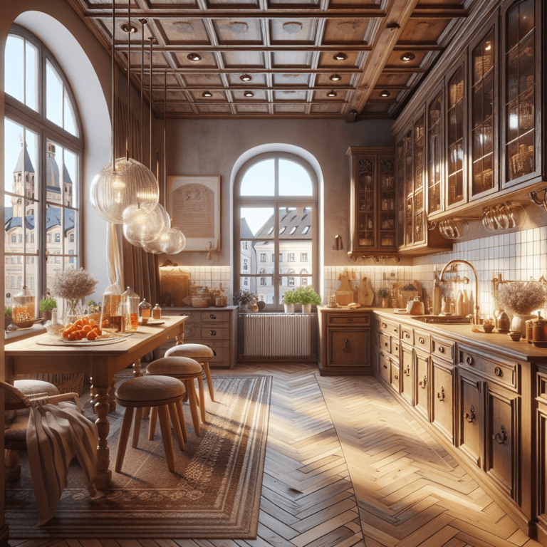 braune Küche im Shabby Chic Stil-Augsburg-1