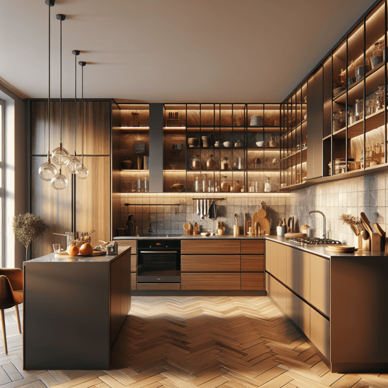 braune Küche in L-Form-Augsburg-1