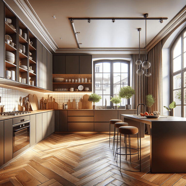 braune Küche in U-Form-Augsburg