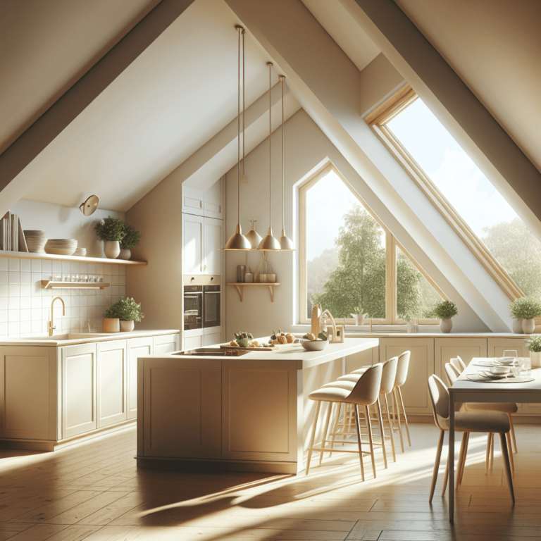 cremefarbene Küche für Dachschräge-Augsburg-1