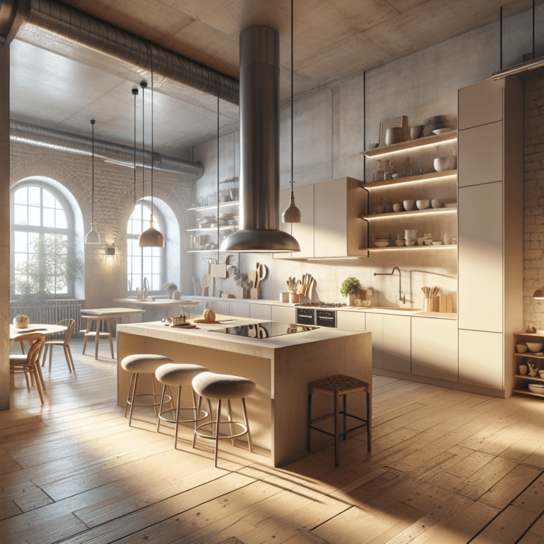 cremefarbene Küche im Loftstil-Augsburg-1