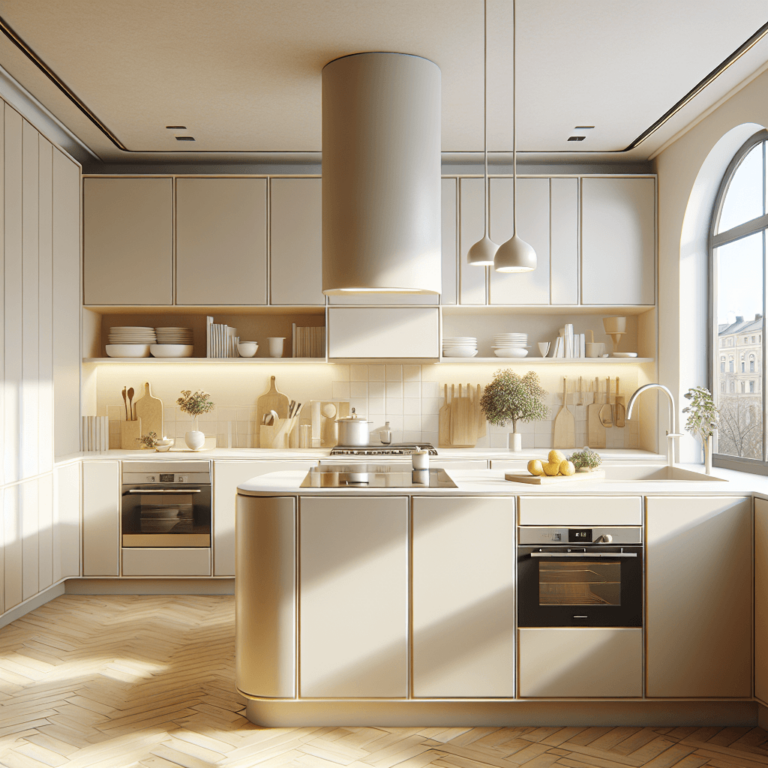 cremefarbene Küche in U-Form-Augsburg