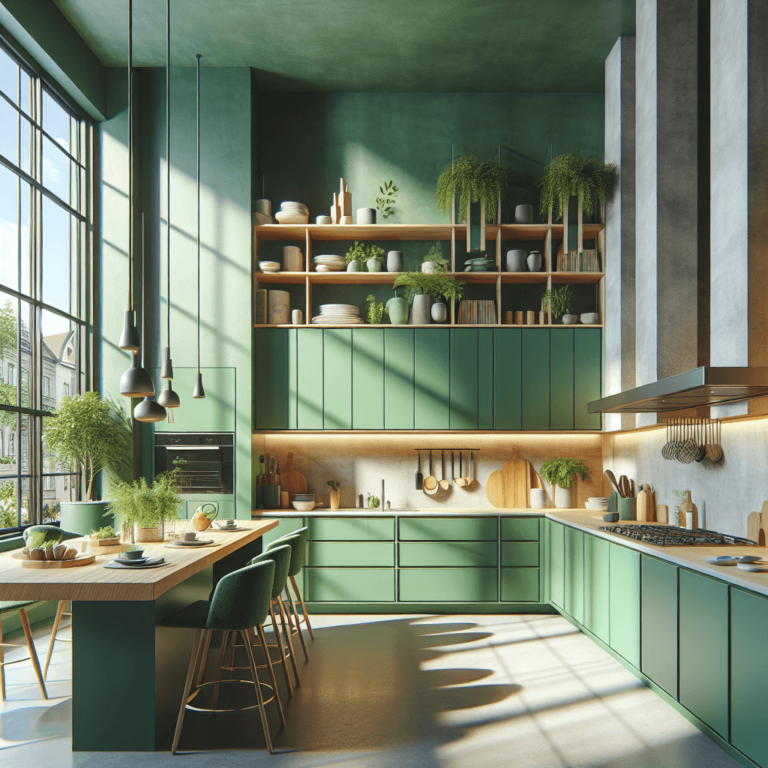 grüne Anrichte Küche-Augsburg-1