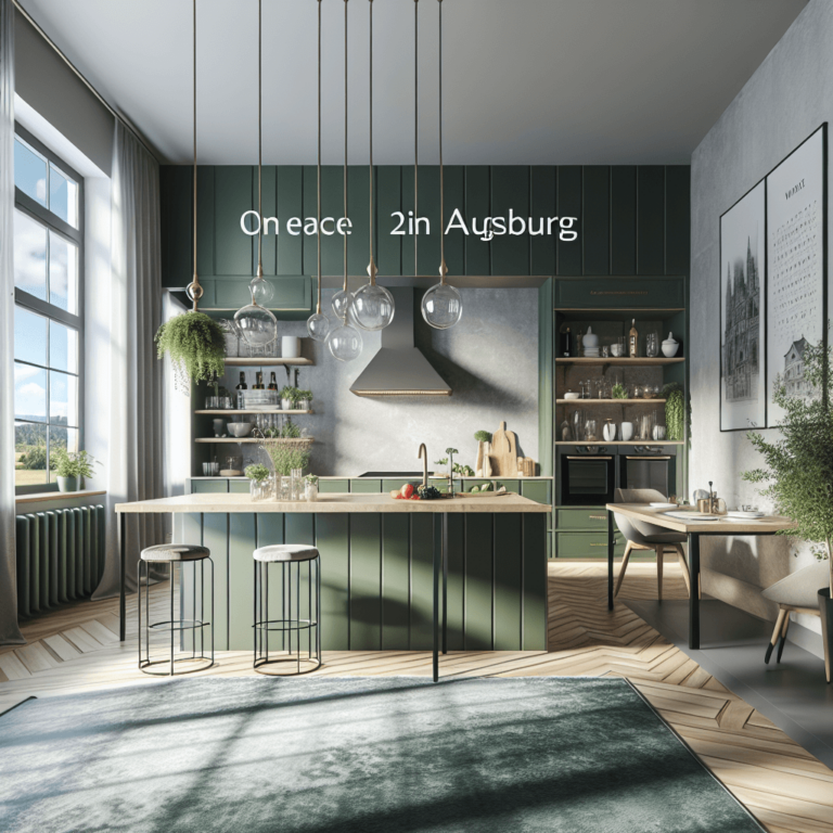 grüne Freistehende Küche-Augsburg-1