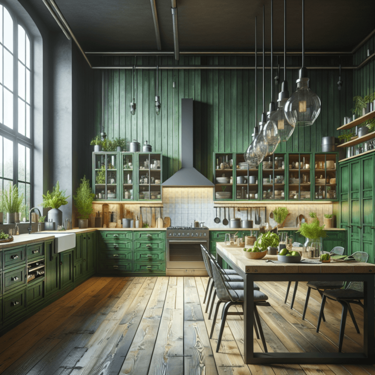 grüne Industrial Style Küche-Augsburg-1