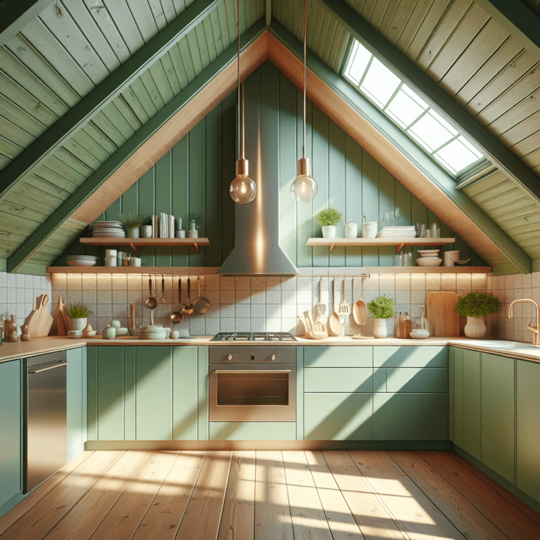 grüne Küche für Dachschräge-Augsburg-1
