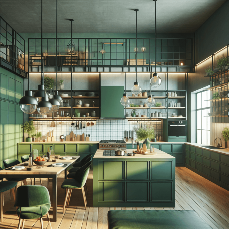 grüne Küche im Loftstil-Augsburg-1