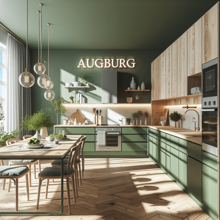 grüne Küche im skandinavischen Stil-Augsburg-1