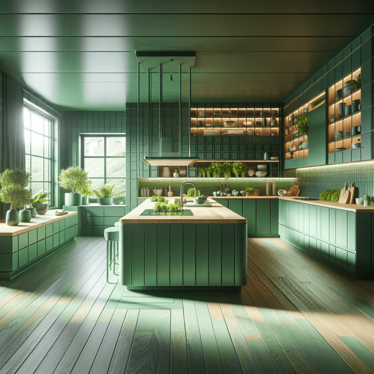 grüne Küche in L-Form-Augsburg-1