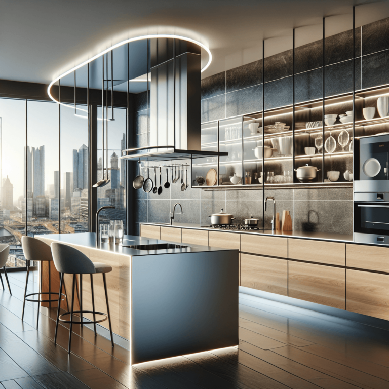 hochglanz einzeilige Küche-Augsburg-1