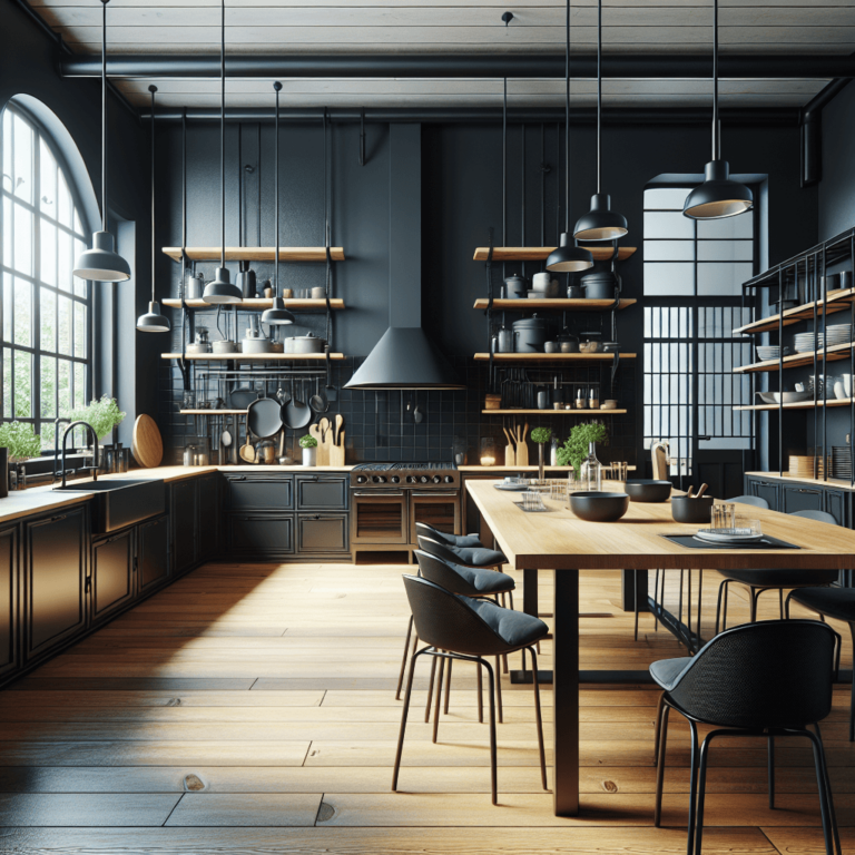 schwarze Industrial Style Küche-Augsburg-1