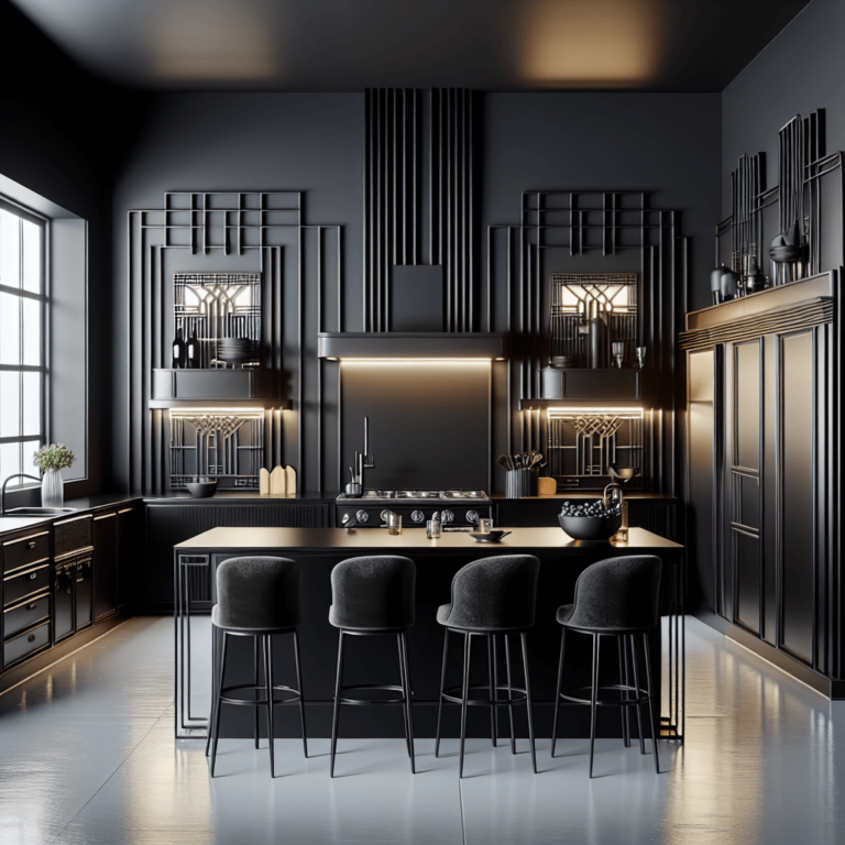 schwarze Küche im Art-Deco-Stil-Augsburg-1