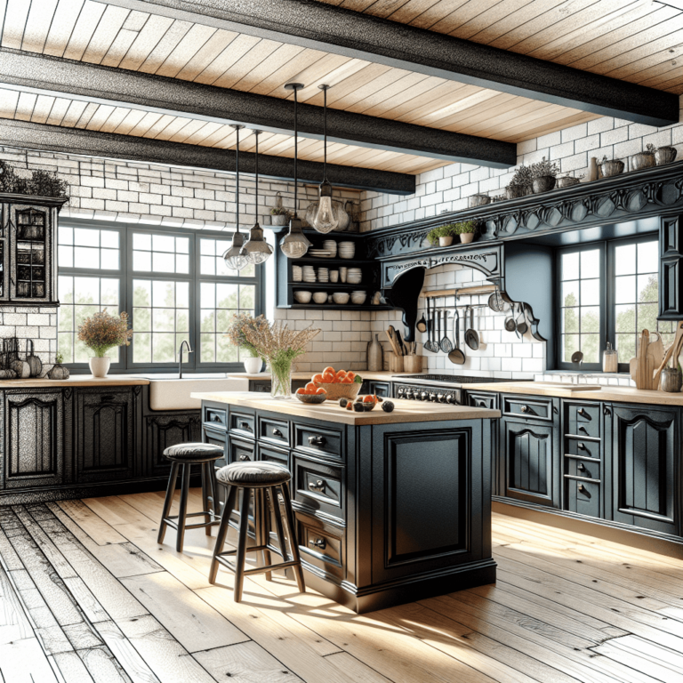 schwarze Küche im Bauernhausstil-Augsburg-1