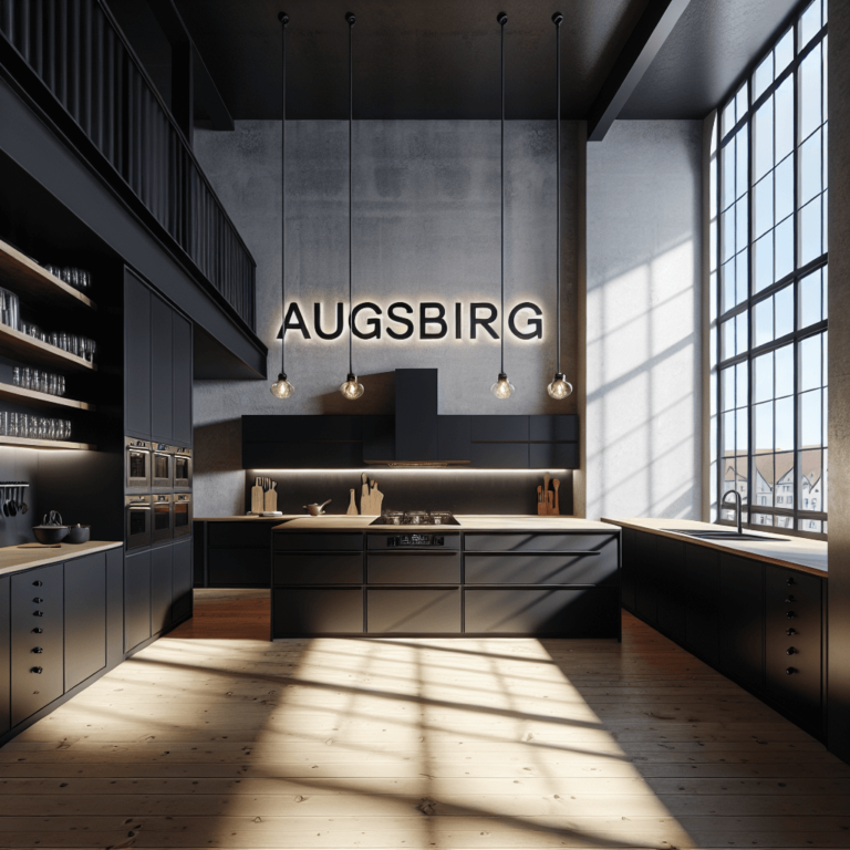 schwarze Küche im Loftstil-Augsburg-1