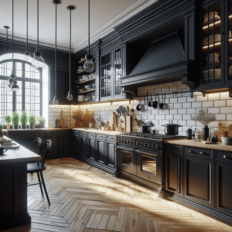 schwarze Küche im Vintage Chic Stil-Augsburg-1