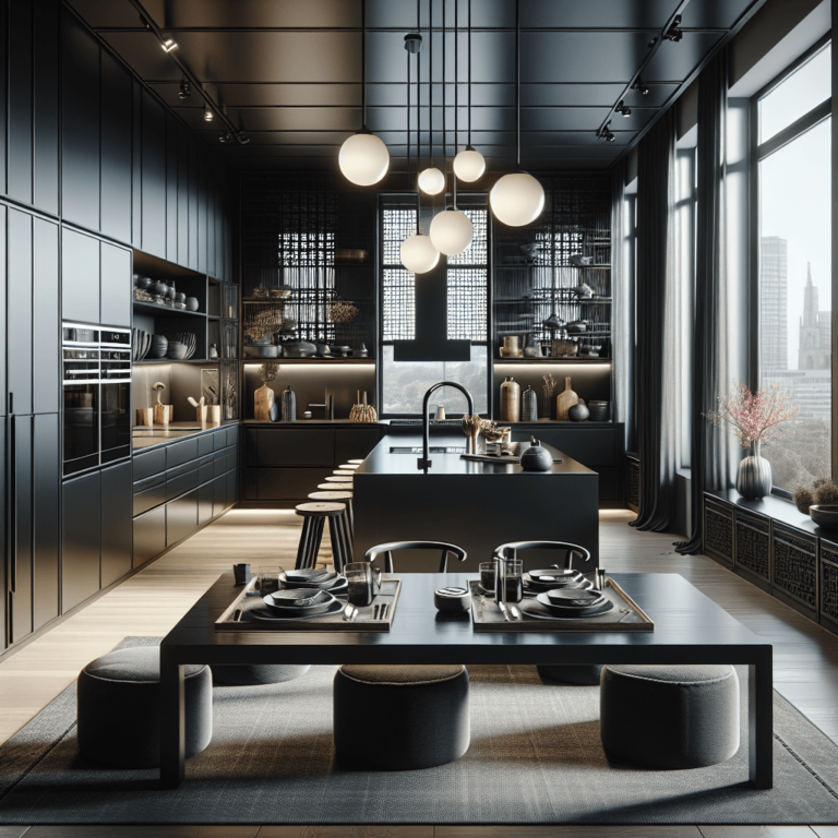 schwarze Küche im asiatischen Stil-Augsburg-1