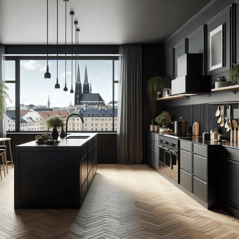 schwarze Küche im skandinavischen Stil-Augsburg-1