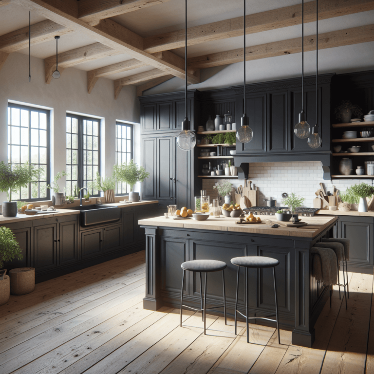 schwarze Landhausküche-Augsburg