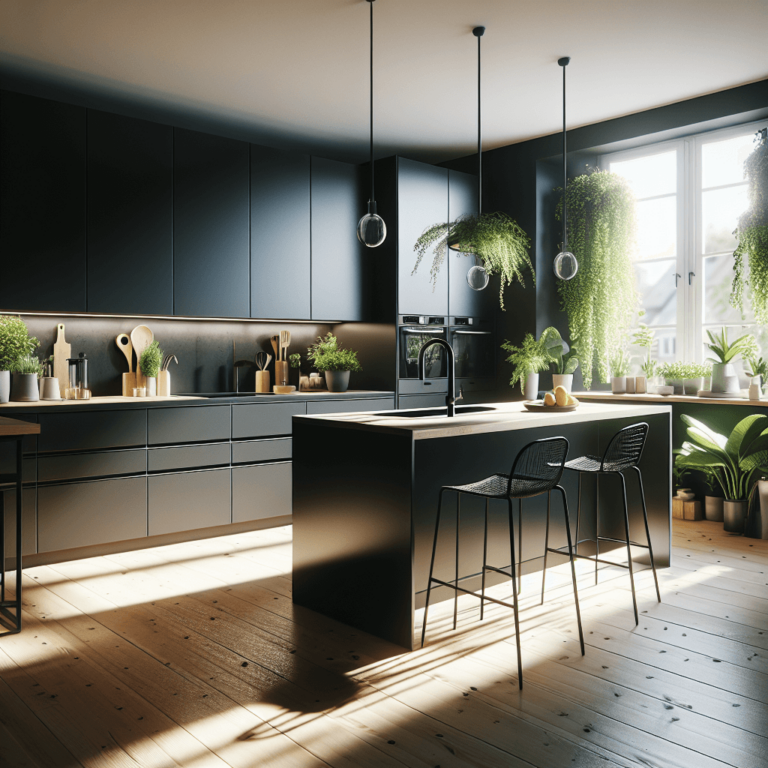 schwarze Minimalismus Küche-Augsburg