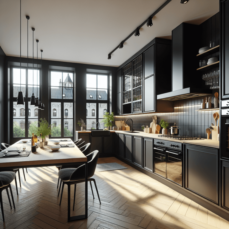 schwarze Wohnküche-Augsburg