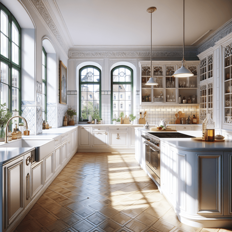 weiße Küche im Vintage Chic Stil-Augsburg-1