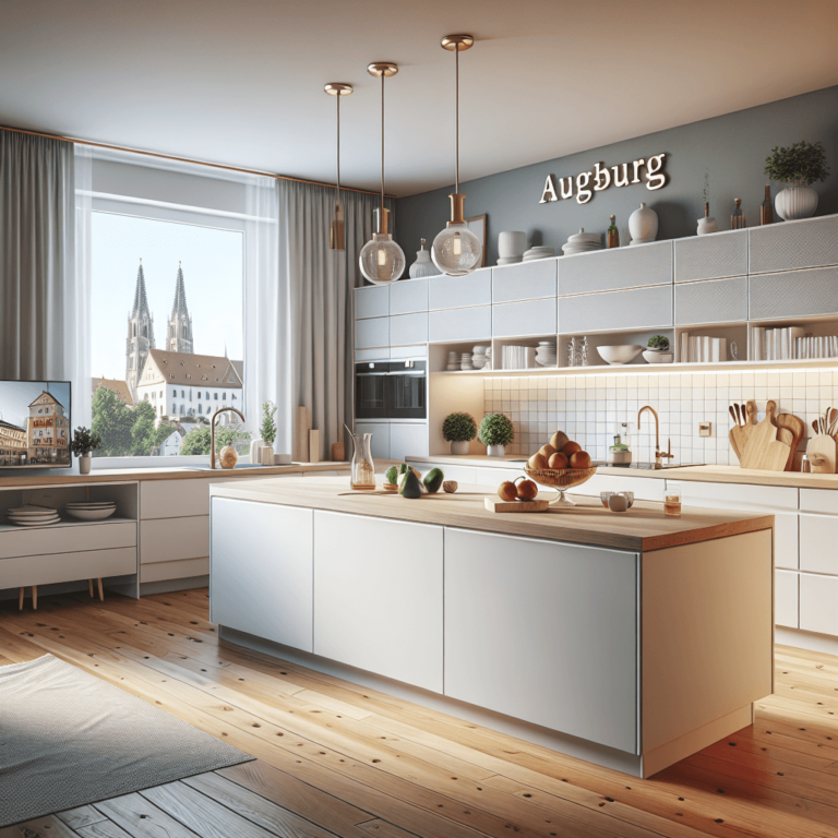 weiße Küche in U-Form-Augsburg